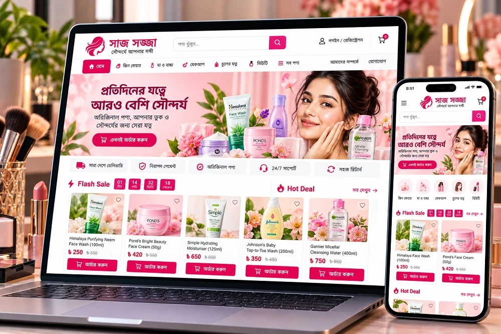 💄 সাজগোজ – Beauty & Cosmetics Ecommerce Website Demo 4