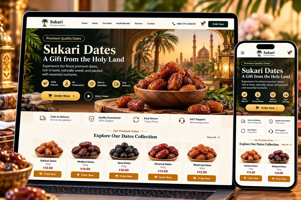 🌴 Premium Ecommerce Landing Page