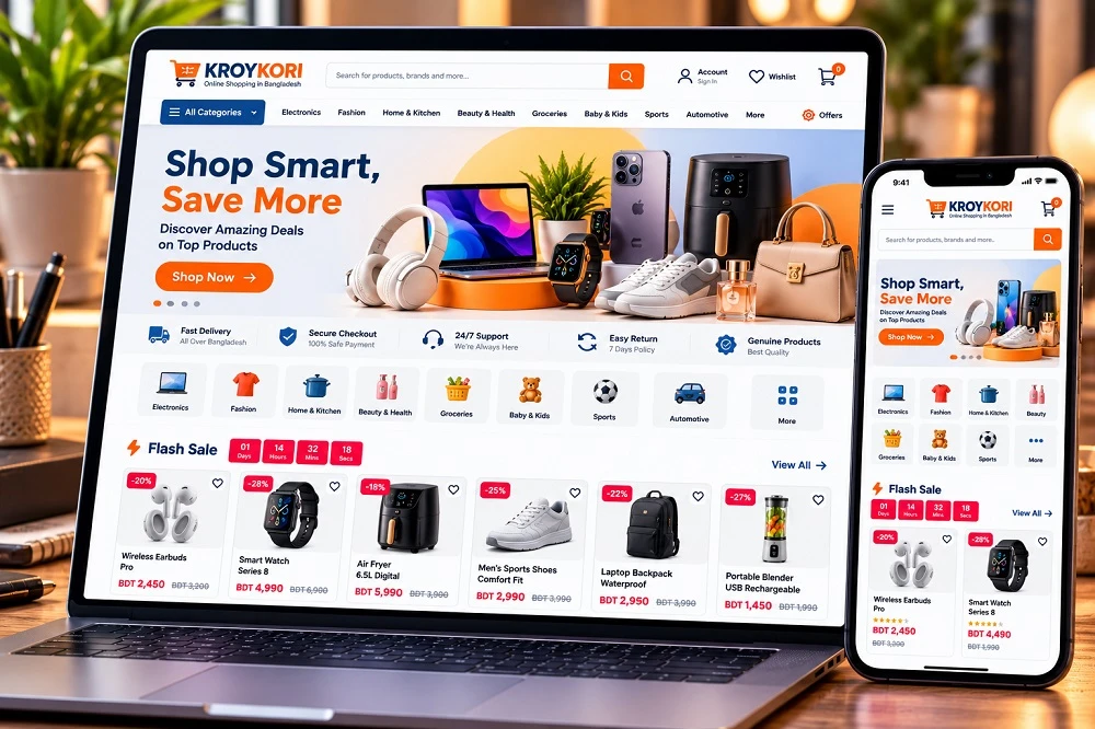 KroyKori – Modern Ecommerce Website (MERN)